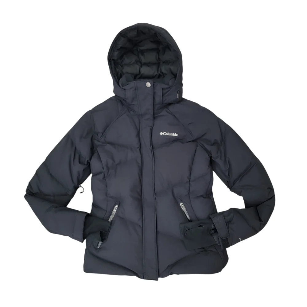 Columbia Lay D Down Puffer Coat Black Down Filled Winter Jacket Youth Size M - Picture 1 of 16